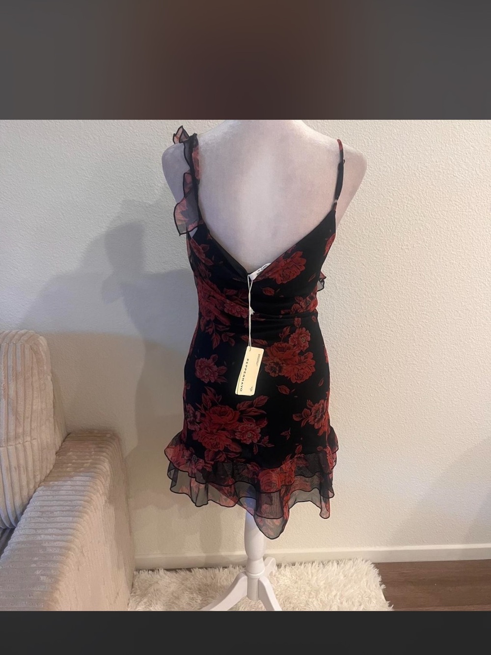 NWT Peppermayo Love You Mesh Mini Dress - Picture 3 of 4